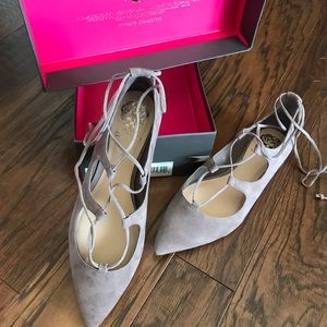 Vince Camuto Grey/Taupe Suede Flats